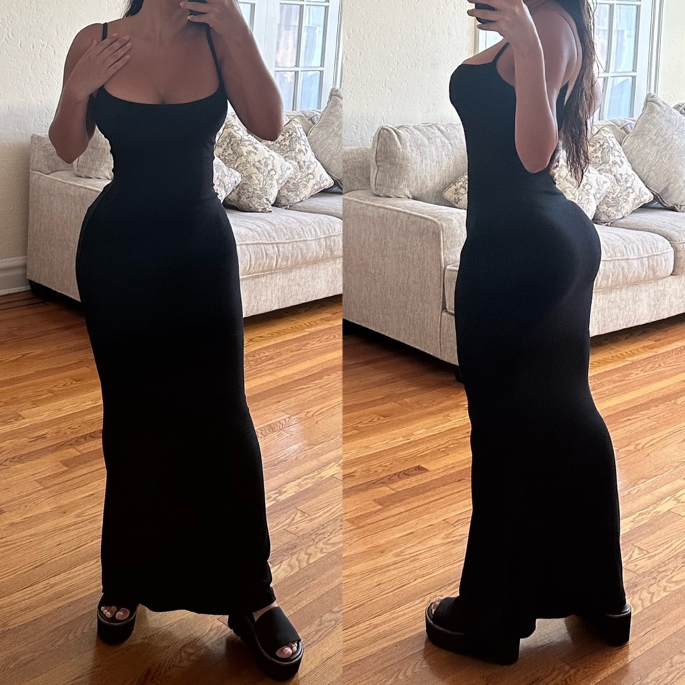 Stunning black Colombian shapewear built in maxi dress😍